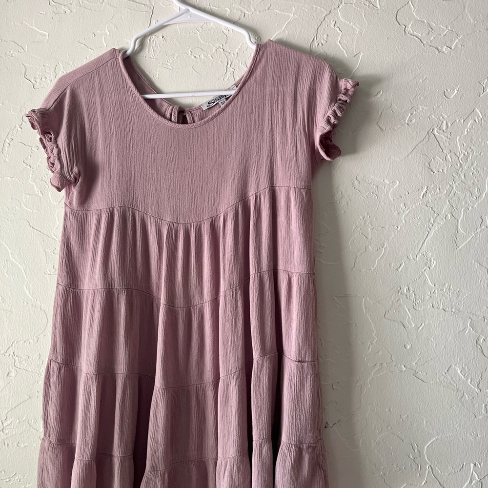 Purple ruffle tie back women’s Dress